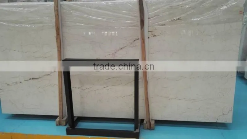Polished rose cream marble slab