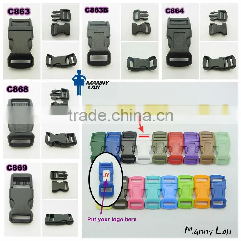 2016 New product paracord buckles with whistle, plastic paracord buckles