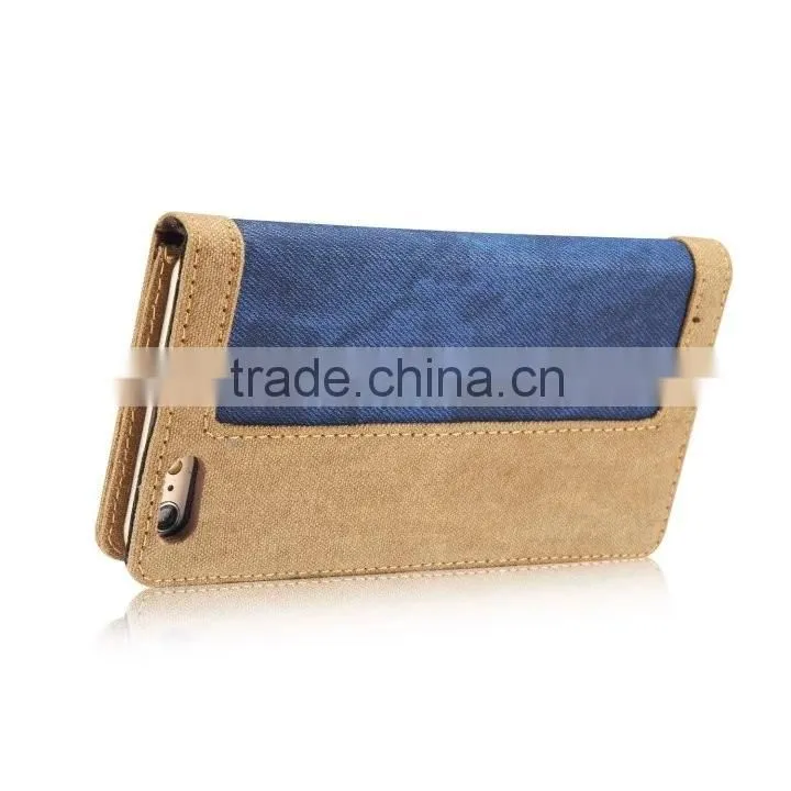 Caseme 006 waterproof wallet jean cloth case for iphone 6s/6 flip holder case with inner card slot for iphone 6s/6