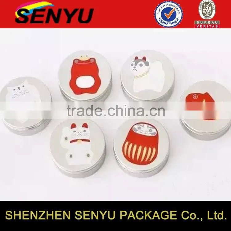 Red Cylinder Round Metal Box for Candy/Tea Package