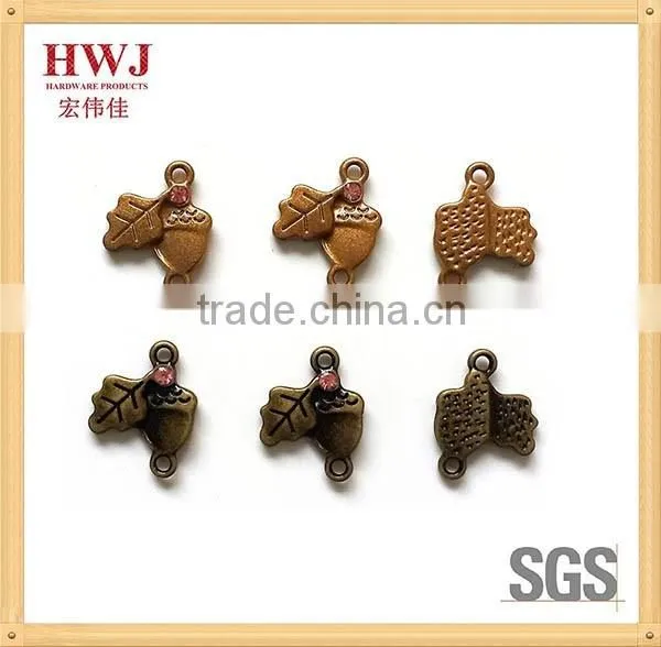 2016 hot selling leaf shape alloy decoration