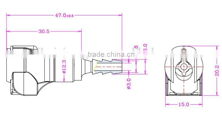 3/16" POM/EPDM Plastic disconnector BMD1603HB