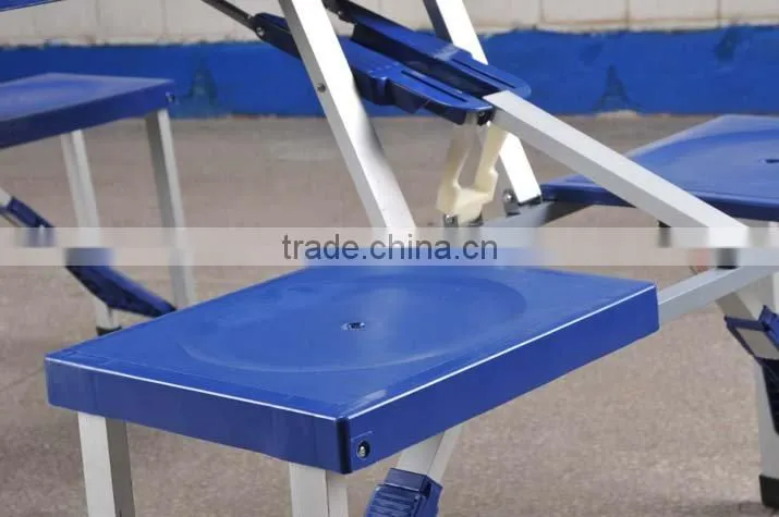 Portable plastic folding picnic table and chairs
