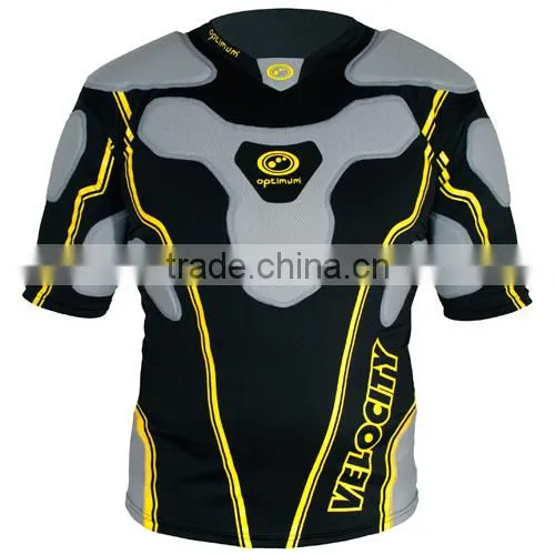 good-looking Rugby protection padded top short American Football pro combat compression gear padded protection wear