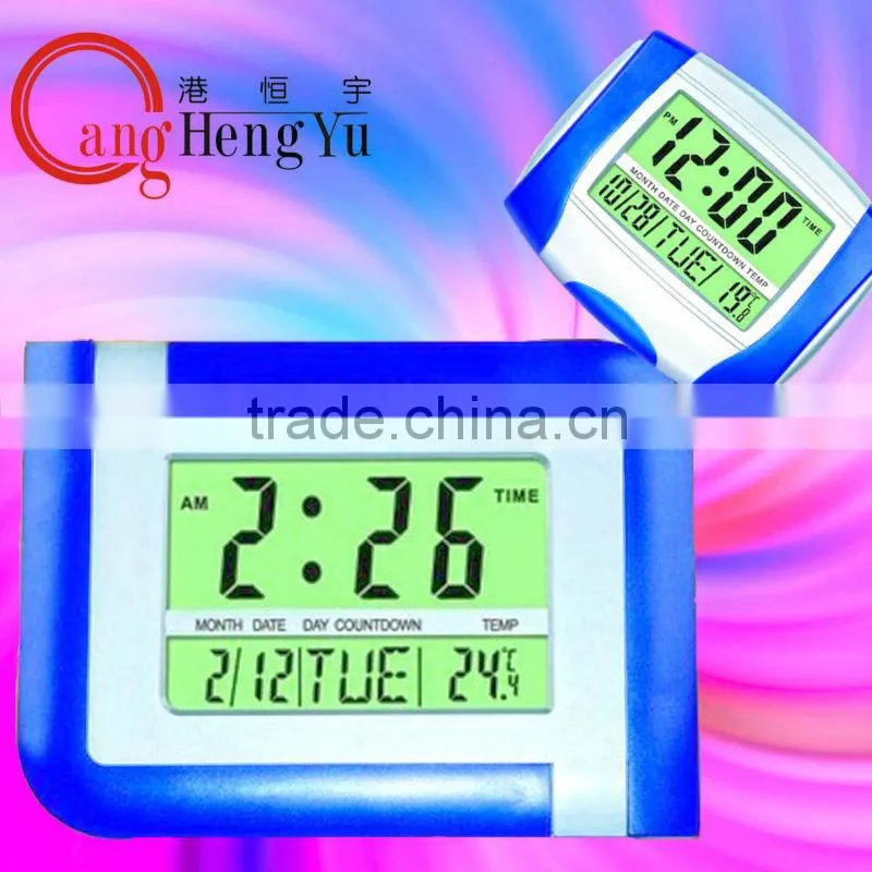Manufacturer supply Multi-function Calendar wall clock,Double screen weather clock