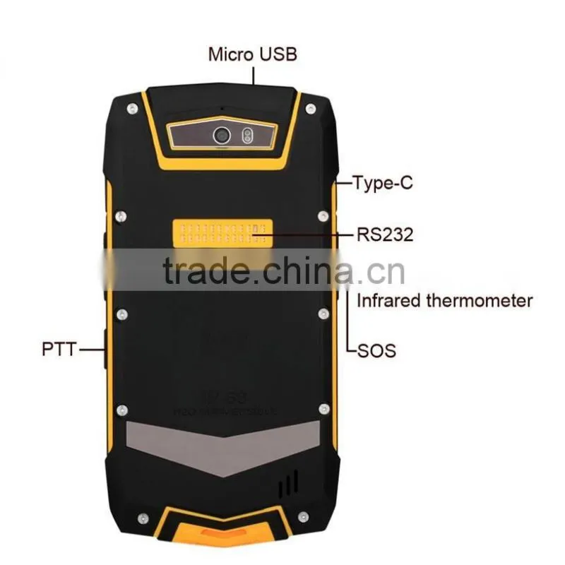 V1 Qualcomm Octa core 1.7GHz FHD Gorilla glass 4G android5.1 NFC SOS button PTT waterproof Industrial devices telefonu