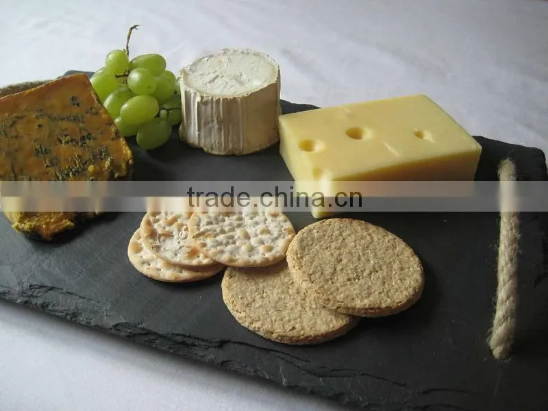 original slate cheese board with hemp rope handles