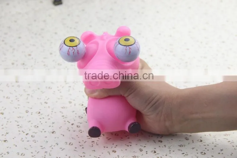soft pvc vinyl eyes pop out toys ,vinyl pig pop eye toy