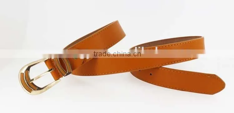 New Designer ladies leather belt with high quanlity brown pu leather buckle in yiwu
