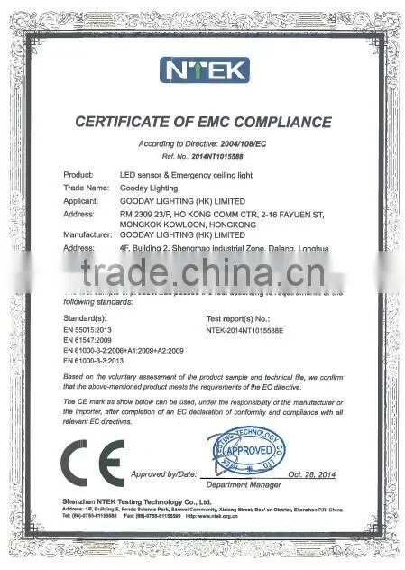 High power 36w emergency exit light PC lamp body material led tri-proof light fixture Ra>80