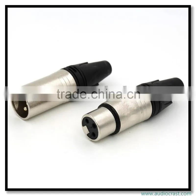 Audio Gade OEM XLR Male Female 3 Pin Connector 24K Gold Plated Balance Audio Plug
