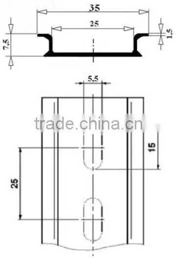 Panel Cabinet Electrical 6063 Aluminum Din Rail