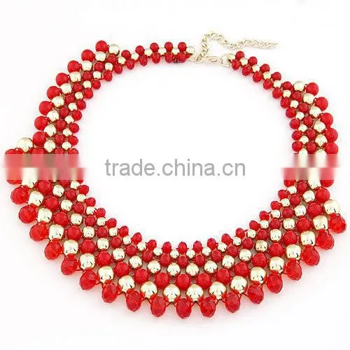 Fashion Jewelry Europe and America Fashion Elegant Shining All-match Crystal and Resin Alloy Charm& Statement Necklace in Stock