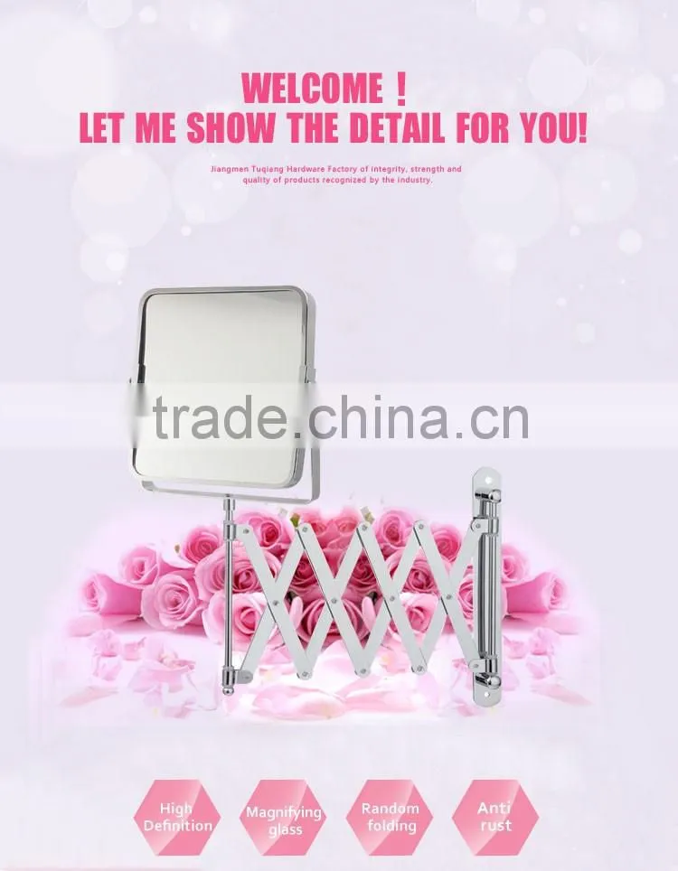 Bathroom makeup shaving extendable wall mirror