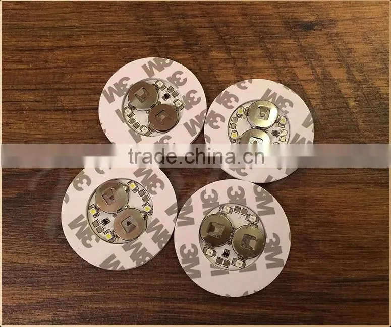 Promotional adhesive led flashing coaster bottle sticker
