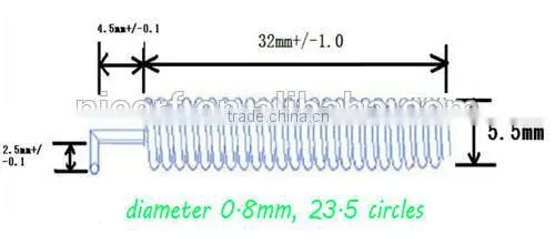 2015 SW433-TH32 Copper Spring Antenna 2.15dBi High Gain 433MHz Antenna