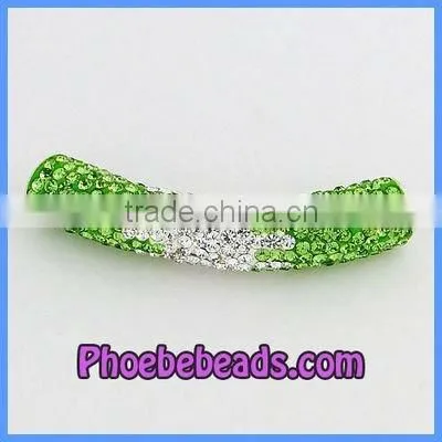 Wholesale Crystal Pave Big Hole Tube Beads CTB-004