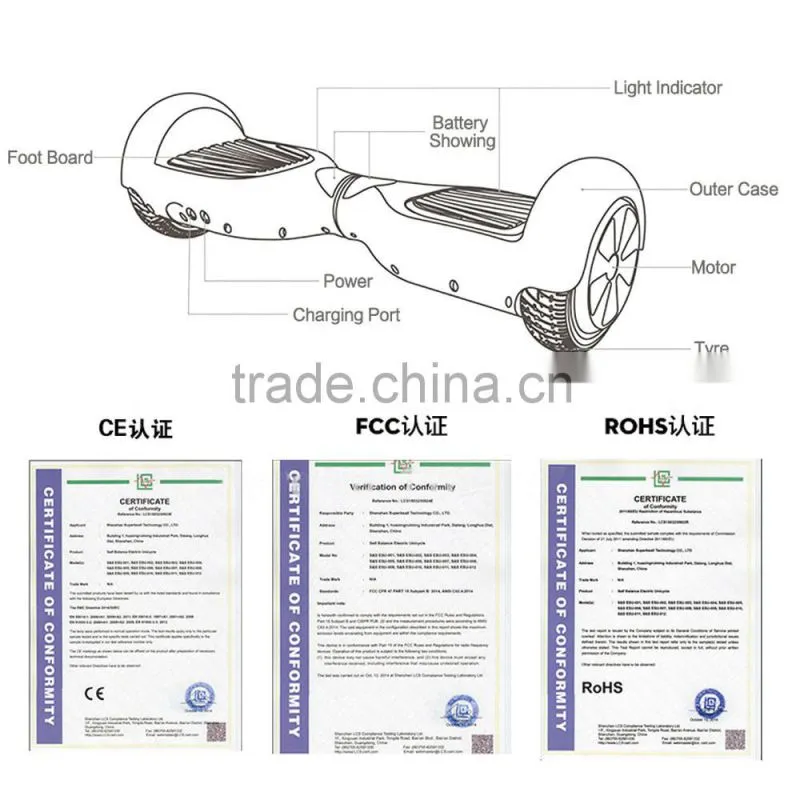 Smart Two Wheel electric scooters Hover Board Smart Balance wheels Board Self Balancing outdoors skateboard CE FCC Rohs UL