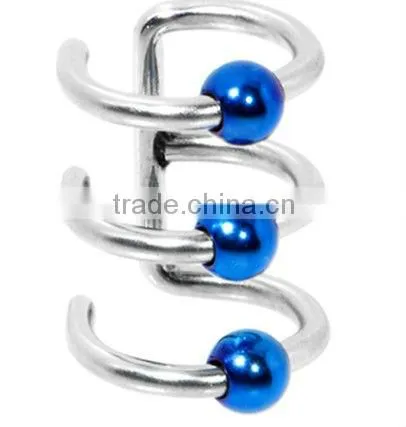 Non Pierced Clip On Ball Closure Ring&fashion men ear stud&fake non pierecing earring