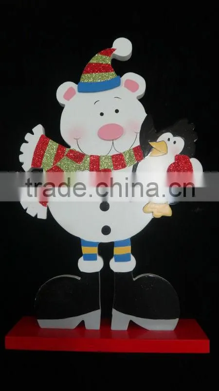 2014 wooden christmas santa standing decoration