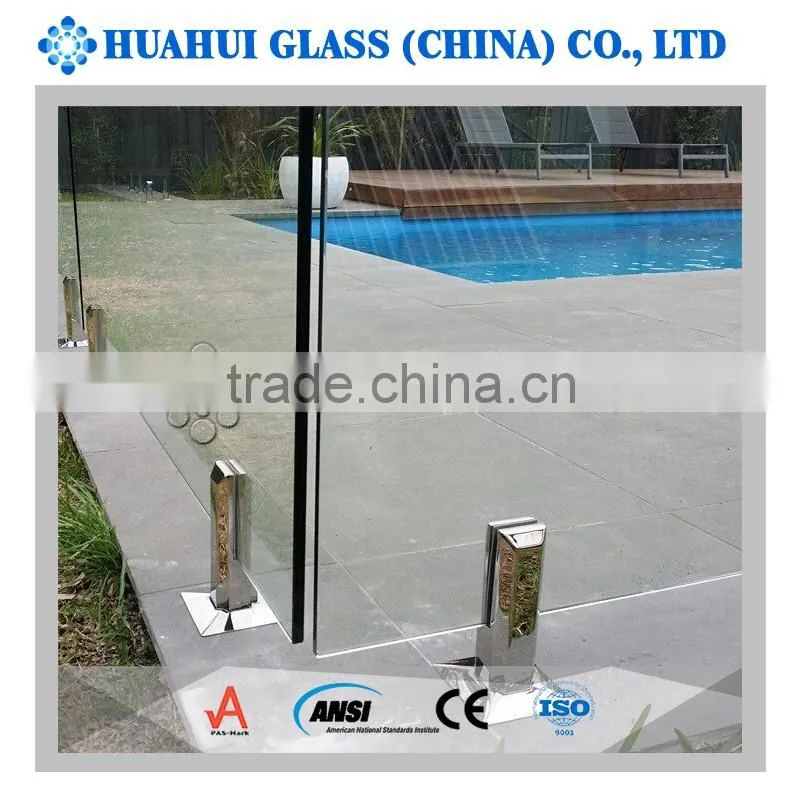 Australia AS/NZS 2208 8mm 10mm glass pool fence tempered safe glass for swimming pool