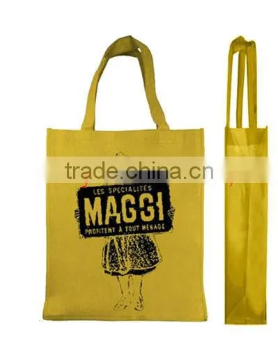 recycle orange shopping non woven bag with one color simple printing