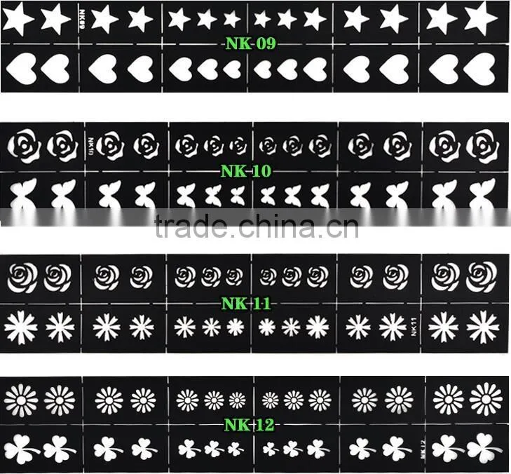 Reusable Stamping Tool DIY Nail Art Hollow Template Stickers Stamp Stencil sticker