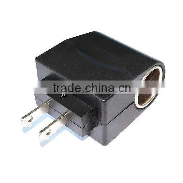 Black Color Car Cigarette Lighter Plug Adapter For US