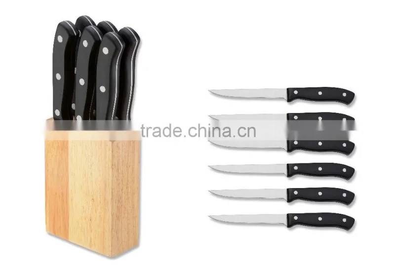 6PCS steak knife set with knife block