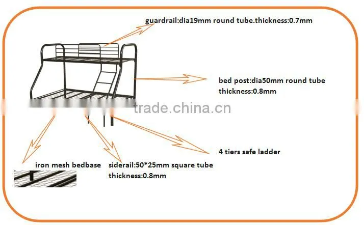 Triple 3 people bunk bed frame