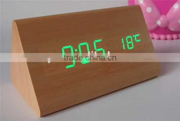 low price wooden alarm clock for gift clock