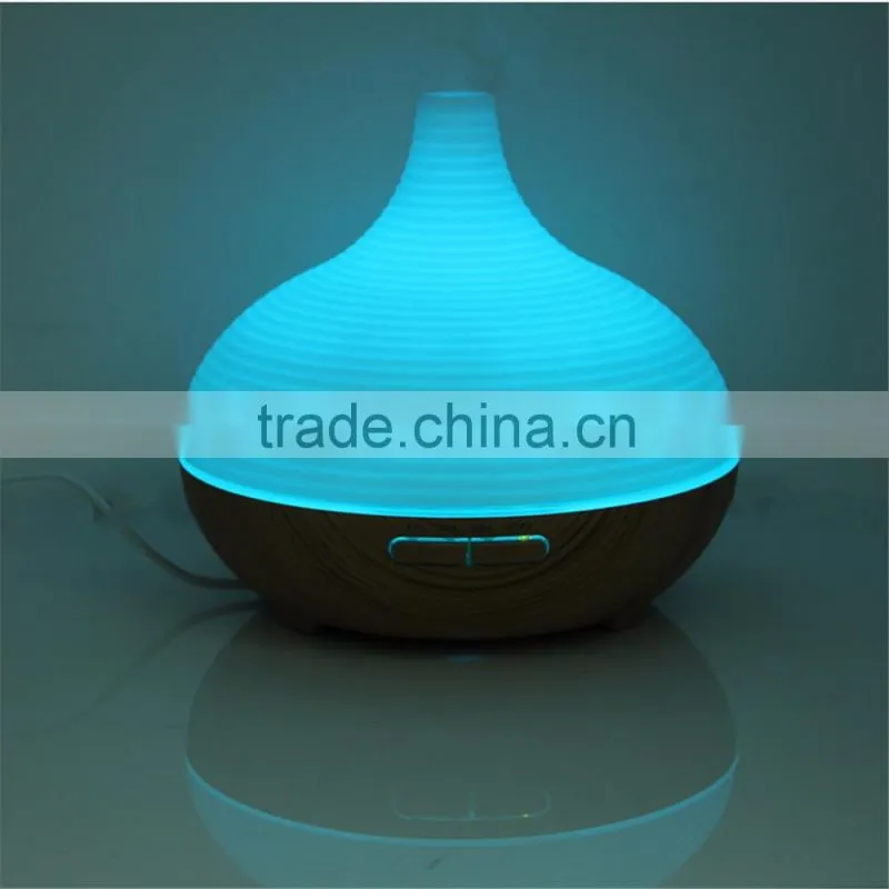 Changing Colored LED Lights Waterless Auto Shut-off Adjustable Mist Wooden Aroma Diffuser Bottle