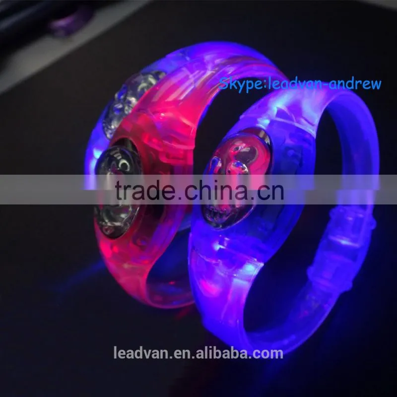 High Light Sound Activated LED Flashing Wristband With Custom Logo