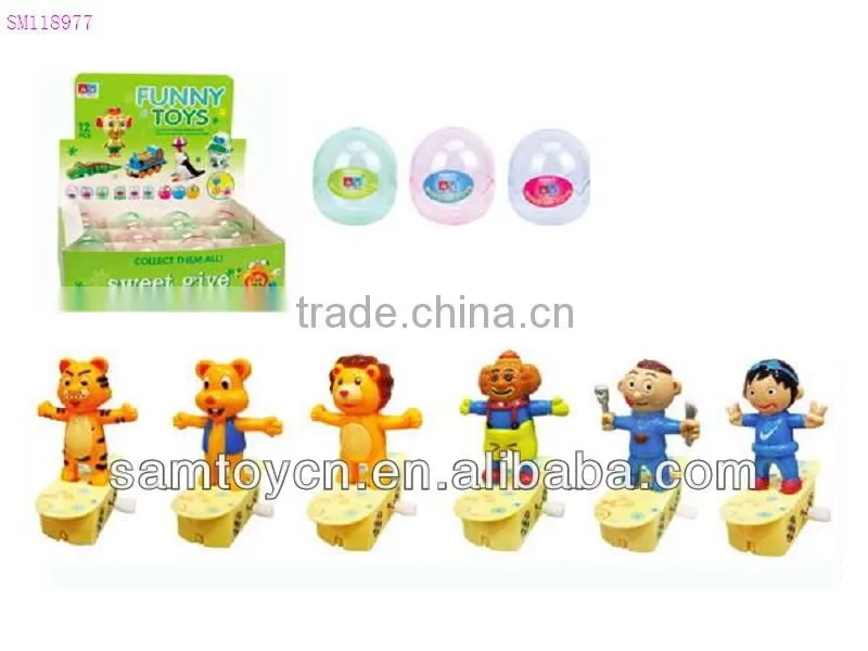 12pcs cartoon shape of wind up funny toys