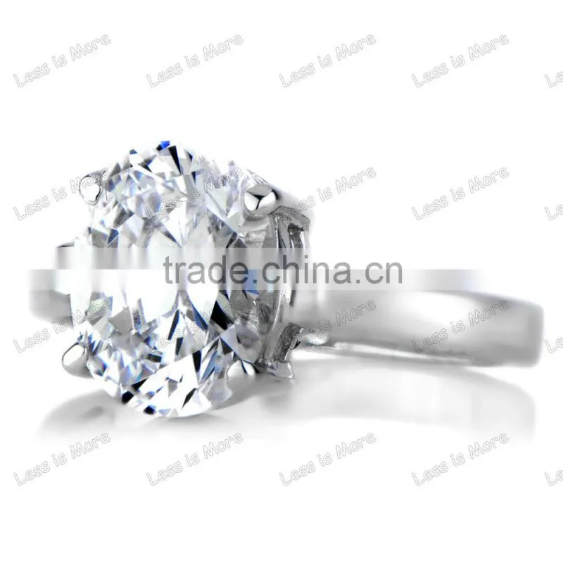 Fashion Pure Silver Oval Cut diamond Engagement Ring