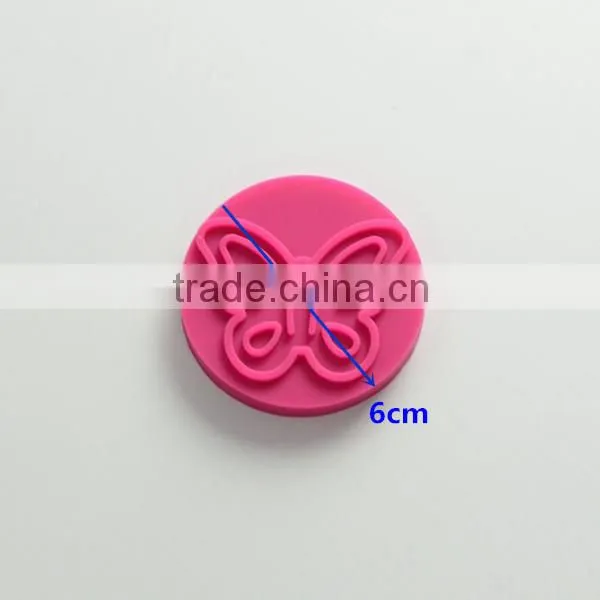 Hot selling food grade silicone cookie stamp with wooden handle