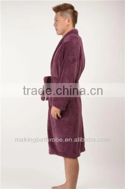 Custom Purple fleece fluffy bathrobe