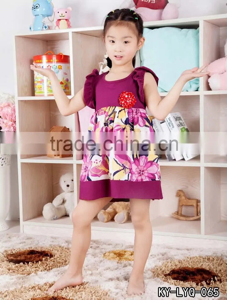 Latest Fashion Baby One Piece Cotton Frocks Designs Kids Summer Printed Girl Dress