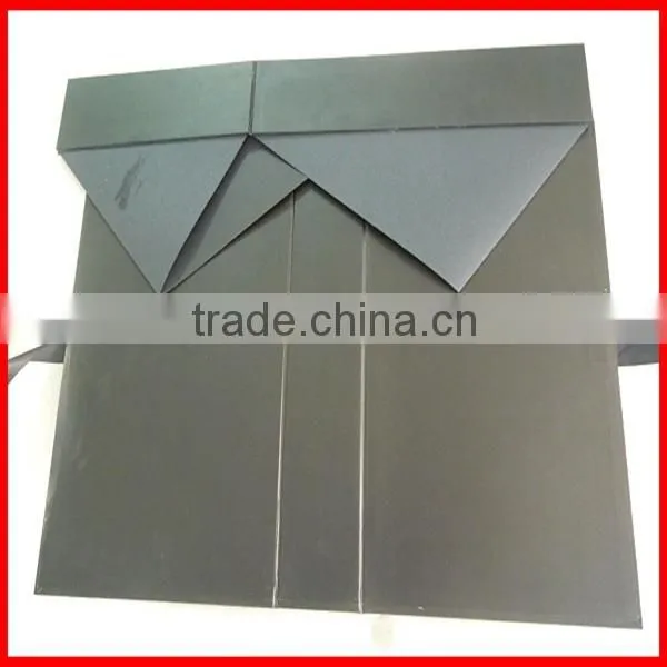 2014 black Luxury gold stamping matte lamilation paper Custom Gift business Suit Storage foldable black Box