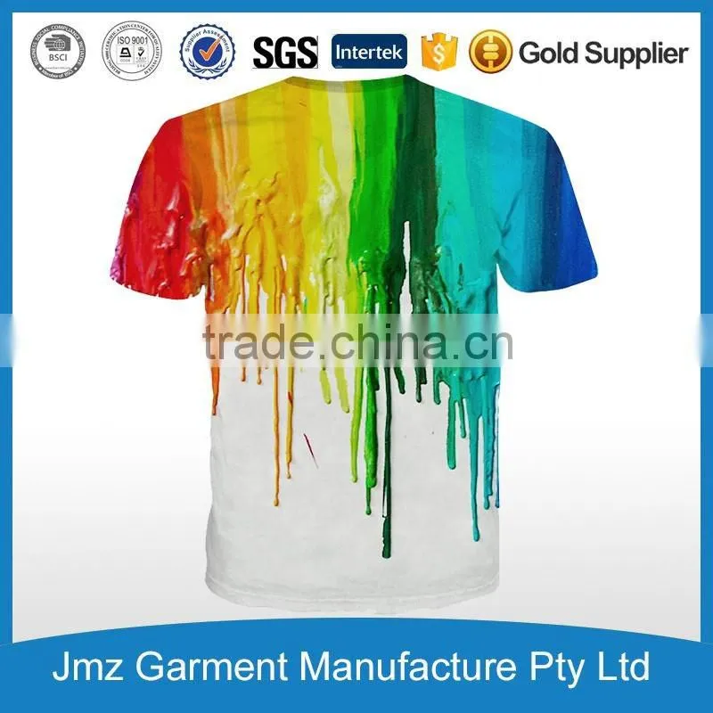 100% organic cotton sublimation print tshirt with your own design
