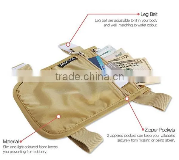 Security Leg Wallet,Hidden Safe Travel Pouch