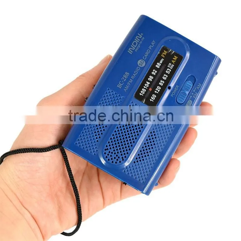 Fashion AM FM Receiver Rechargeable Radio World Radio Stations Built in Speaker BC288