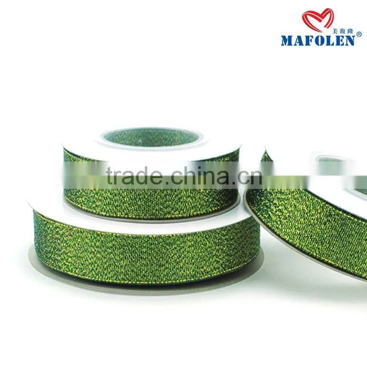 Party decoration wholesale in china 1 inch gift packing sparkle metallic ribbon