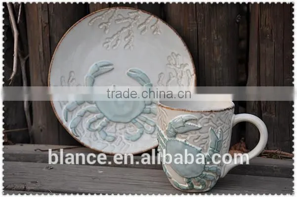 ceramic relief anchor shape milk jar