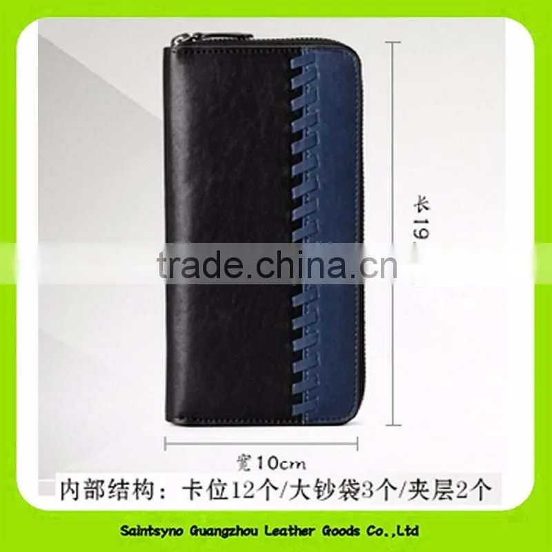 16908 Wholesale alibaba zipper classic mens rfid wallet genuine leather