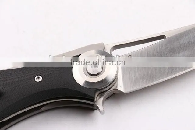OEM Titanium alloy and G10 handle material knife with black gift box