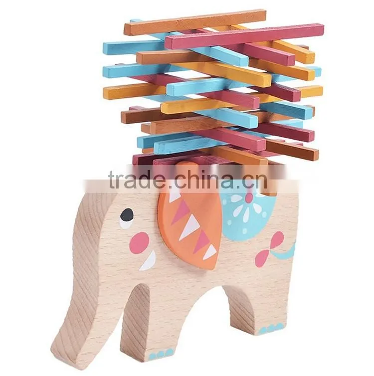Cute educational wooden pile up stacking toy