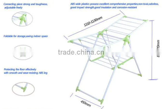 stainless steel ground foldable clothes drying rack stand