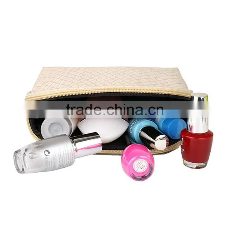 PU Woven Pattern Portable Pouch Travel Organizer