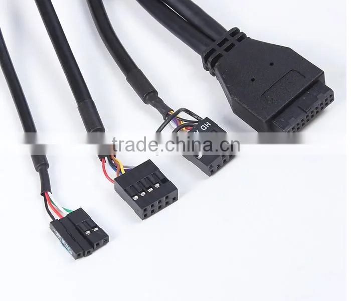 USB3.0 cable elbow+usb 2.0 female+audio cable+PCB13133 front panel cable